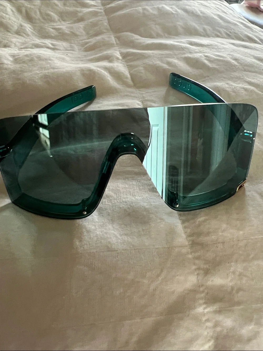 Gucci Teal Shield Sunglasses